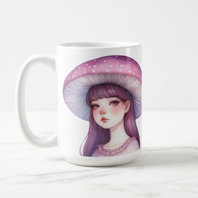 Lila Mushroom-Girl Kaffeetasse (Links)