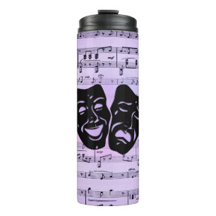 Lila Musik- und Theater Masken Thermosbecher
