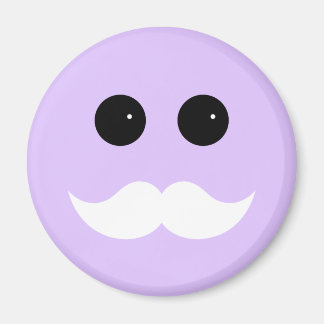 Lila Mustache Emoticon Magnet