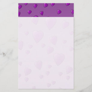 Lila Muster der Liebe Herz. Briefpapier