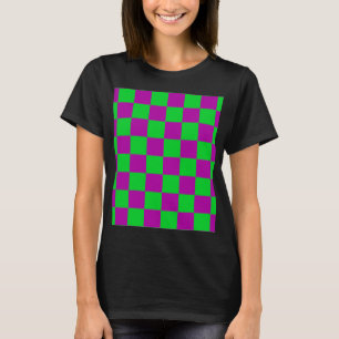 Lila Muster eines grün karierten Karos T-Shirt