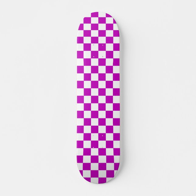 Lila Muster eines Karos Skateboard (Vorne)