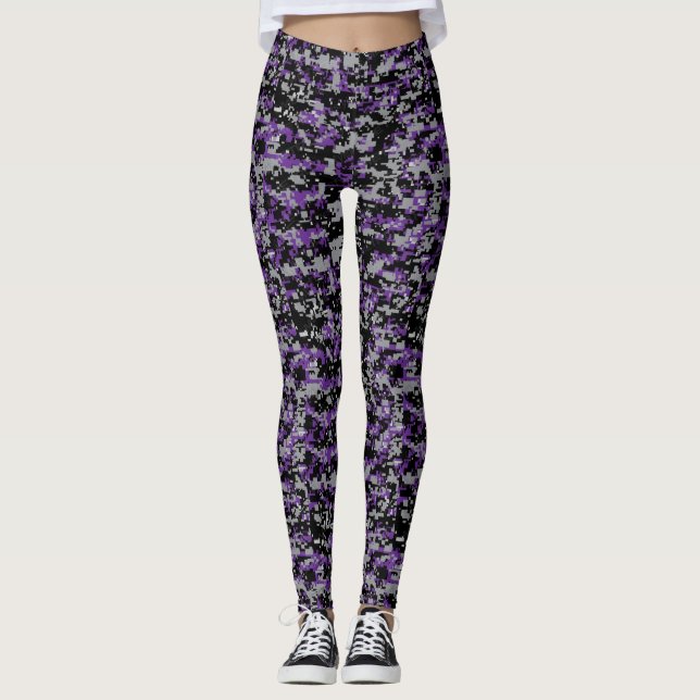 Lila Muster Frauen-Camouflage-Leggings Leggings (Vorderseite)