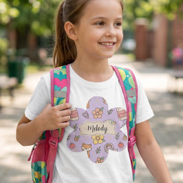 Lila Muster für Schulbedarf T-Shirt