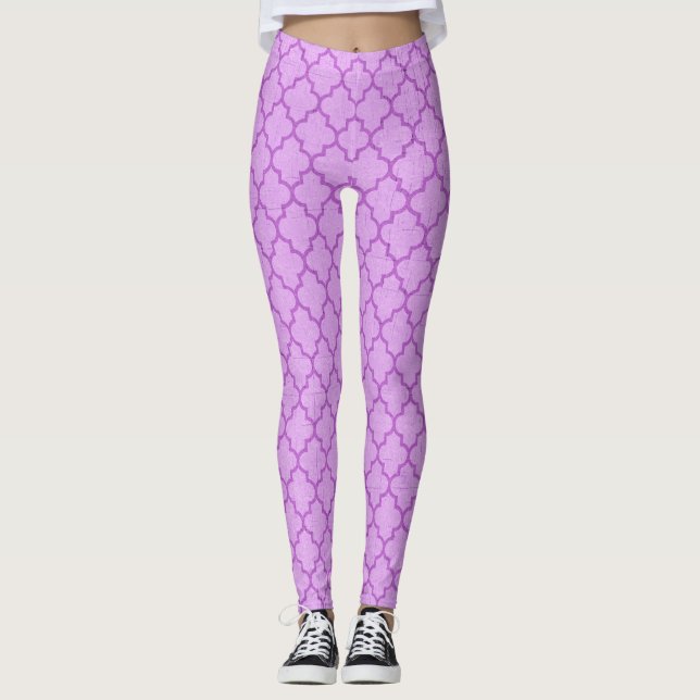 Lila Muster Halloween Leggings (Vorderseite)