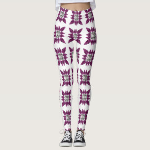 Lila Muster Leggings