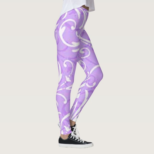 Lila Muster-Leggings Leggings (Rechts)
