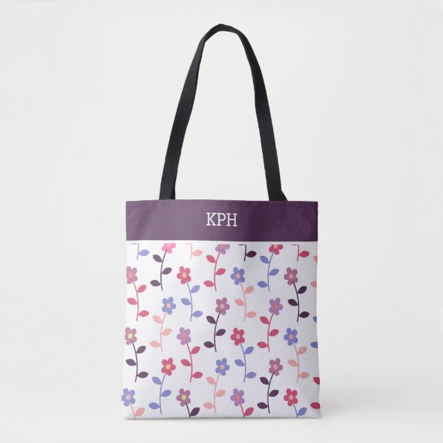 Lila Muster mit Monogramm (Vorderseite)