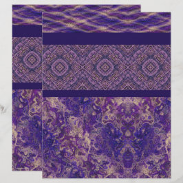 Lila Muster-Schreibpapier für Scrapbooking, 2-seit