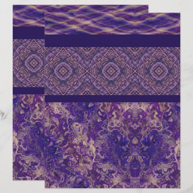 Lila Muster-Schreibpapier für Scrapbooking, 2-seit (Vorne/Hinten)