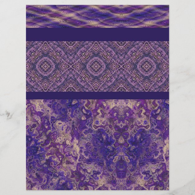 Lila Muster-Scrapbook-Papier Seiten im Großformat (Vorne)