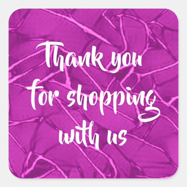 Lila Mustergeschäft Quadratischer Aufkleber (Vorderseite)