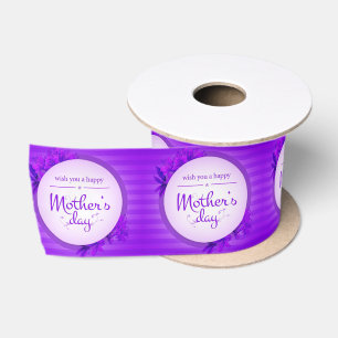 Lila Muttertagsmuster Satinband