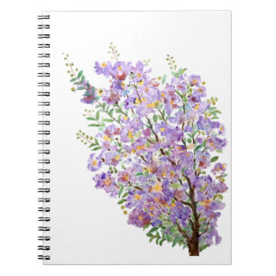 lila Myrte-Aquarell-Blume Notizblock