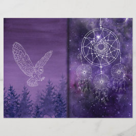 Lila Mystic Dreamcatcher Scrapbook Paper