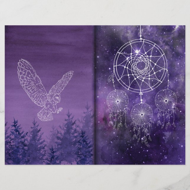 Lila Mystic Dreamcatcher Scrapbook Paper (Vorderseite)