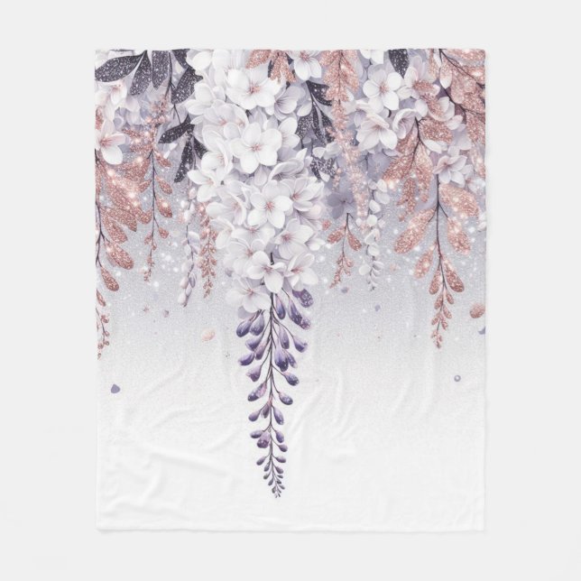 Lila Mystical Wisteria Drift Fleecedecke (Vorderseite)