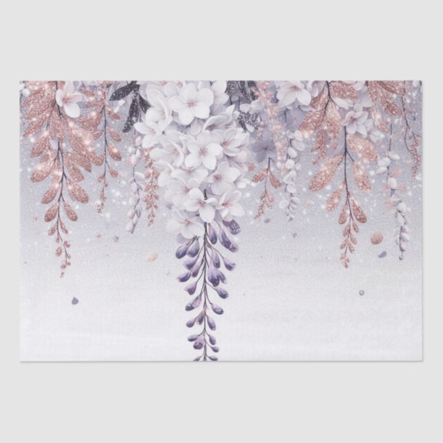 Lila Mystical Wisteria Drift Seidenpapier (Vorderseite)