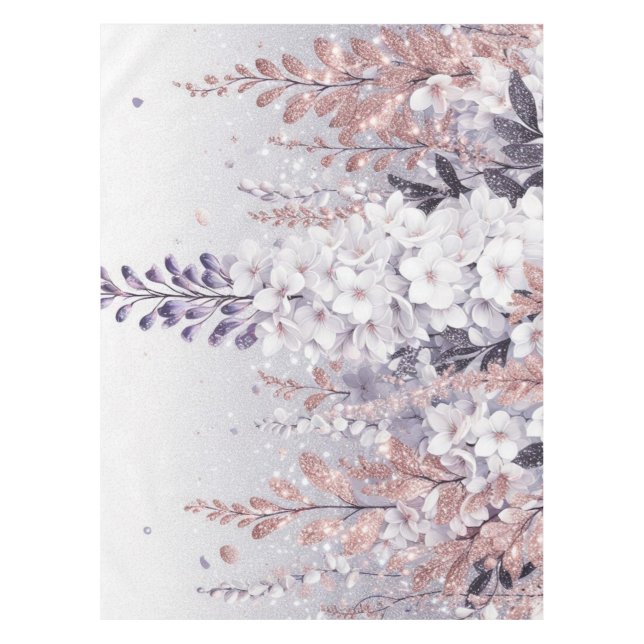 Lila Mystical Wisteria Drift Tischdecke (Vorderseite)