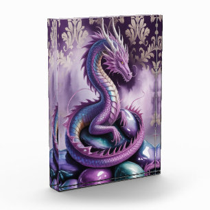 Lila Mystischer Drache Gothic Fotoblock