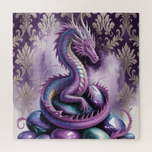 Lila-mystischer Drache Gothic Puzzle