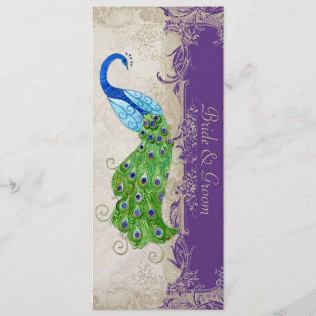 Lila n Vintage Sahnespitze des Menükarte (Vorderseite)