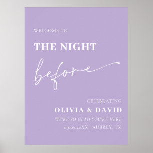 Lila Nacht vor der Probe Abends Unterschreiben Poster