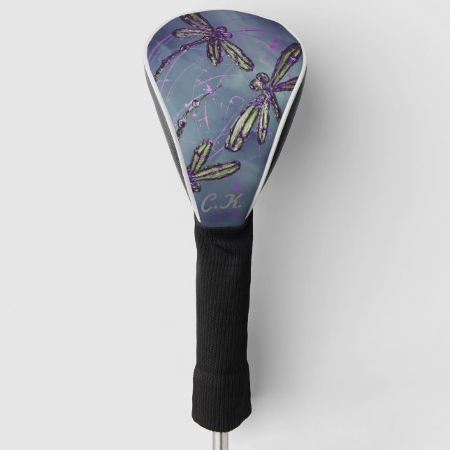 Lila Nachtflug Golf Headcover (Vorderseite)