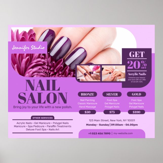Lila Nagelsalon, Makeup Artist (Horizontal) Poster (Vorne)