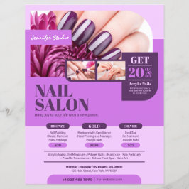 Lila Nagelsalon, Makeup Artist, Schönheitssalon - Flyer