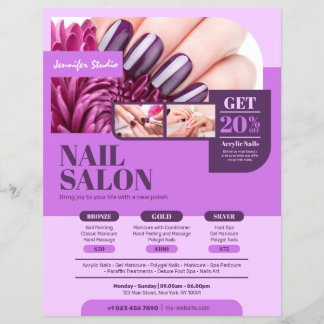 Lila Nagelsalon, Makeup Artist, Schönheitssalon - Flyer