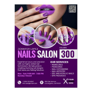 Lila Nagelsalon, Schönheitssalon, glänzendes Poste Poster