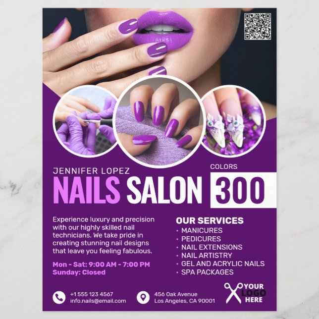 Lila Nail Salon Flyer (Vorne)