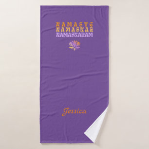 Lila Namaste Buddha Lotus Custom Yoga Mat Badehandtuch