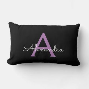 Lila Name der Girl-Monogram-Datei Lendenkissen
