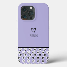 Lila Name des einfachen Herzmusters Case-Mate iPhone Hülle