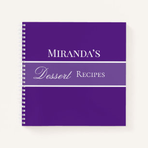 Lila Name Dessertrezepte Script Typografie Notizbuch