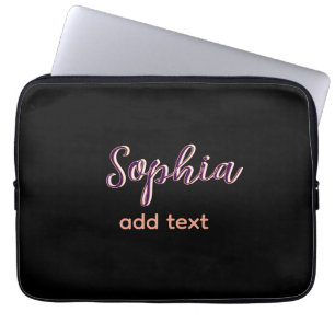lila Name Mädchen Chef Schwarz Laptopschutzhülle