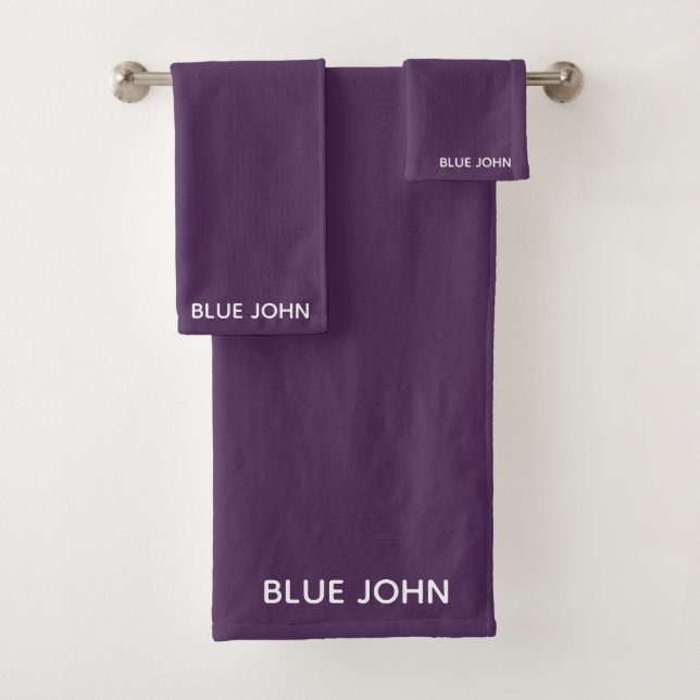 Lila Name von Blue John Badhandtuch Set (Insitu)
