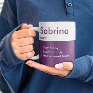 Lila Namensdefinition Benutzerdefiniert Lustiger G Kaffeetasse
