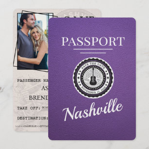 Lila Nashville-Reisepass Save The Date