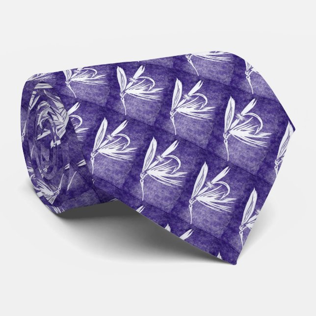 "Lila Nassfliege" Trout Fly Krawatte (Gerollt)