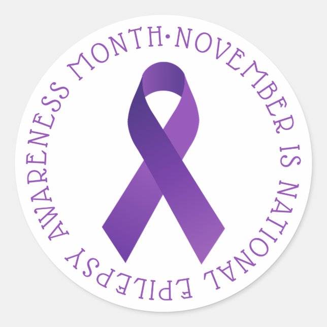 Lila National Epilepsy Awareness Montag, Band Runder Aufkleber (Vorderseite)