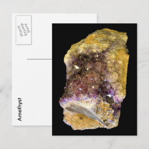Lila natürliche Amethyst-Kristalle Mineralische Fo Postkarte