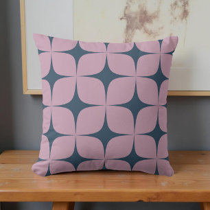 Lila Navy Blue Mid Century Modernes Vintag Kissen