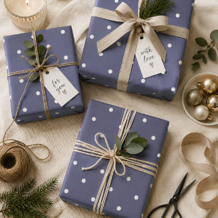 Lila Navy Polka Punkte Geschenkpapier