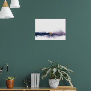 Lila-Navy-Wasserfarben-Horizon-Poster Poster