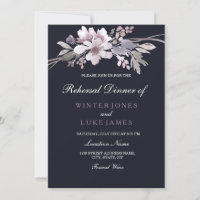 Lila Navy Winter Floral Wedding Probe Dinner