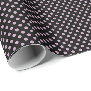Lila Nebel Punkte auf Schwarz Geschenkpapier