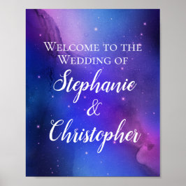 Lila Nebula Celestial Art Weltraum Hochzeit Poster